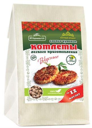 Смесь котлетная нутовая с чесноком, 230г, Вкусное дело вкд16