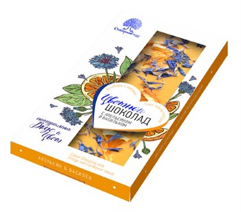Цветной шоколад с апельсином и васильком, 100г, Сибирский кедр сибкедр38 - фото 15617