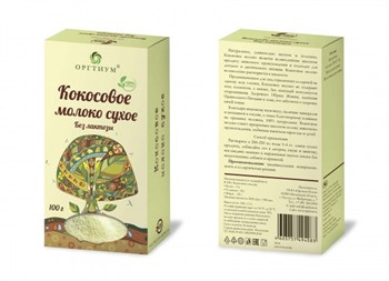 Молоко кокосовое сухое, 100г, Оргтиум орг2 - фото 16006