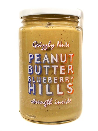 Арахисовая паста черничная Blueberry hills, 370г, Grizzly nuts - фото 17582