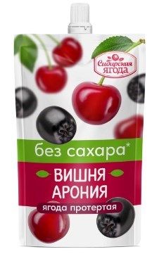 Ягода протертая Вишня-арония, 250 г, Сава сава36 - фото 19985