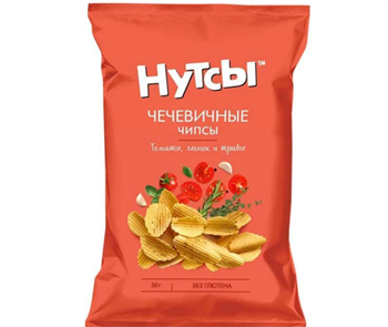 Чечевичные чипсы Томаты, чеснок и травы, 50г, Don Shelldon нутс9