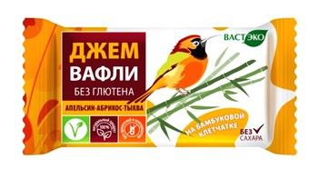 Вафли безглютеновые Апельсин-Абрикос-Тыква без сахара, 21г, Вастэко васт32