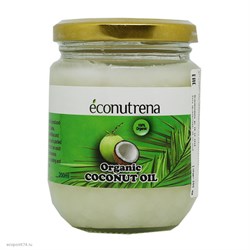 Масло кокосовое органическое, 200мл, Econutrena