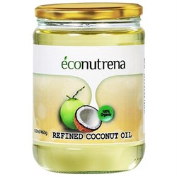 Масло кокосовое рафинированное, 500мл, Econutrena
