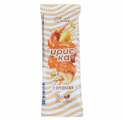 Батончик Ириска с орешками, 50г, Эко снек