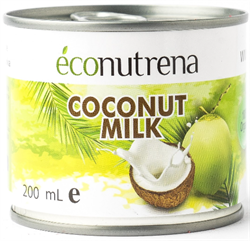 Молоко кокосовое органическое 17%, 200мл, Econutrena