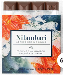 Шоколад горький с финиковой пудрой, 65 г, Nilambari