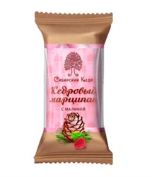 Кедровый марципан в шок.глазури с малиной, 40г, Сибирский кедр сибкедр81